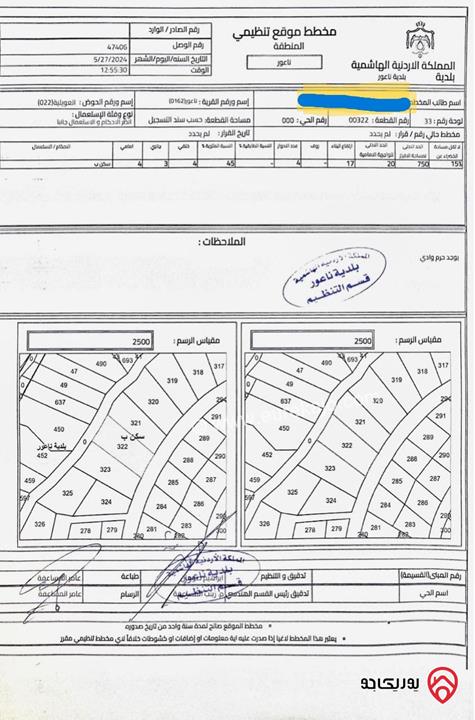 أرض مساحة 12446م للبيع في عمان - ناعور
