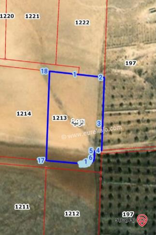 قطعة أرض مساحة 3402م للبيع في المفرق - الزنية