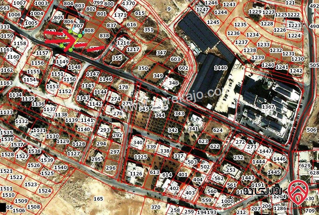 قطعة ارض مساحة 496م للبيع في عمان - أبو نصير قريبة من شارع الأردن واجهة على الشارع بسعر لقطة