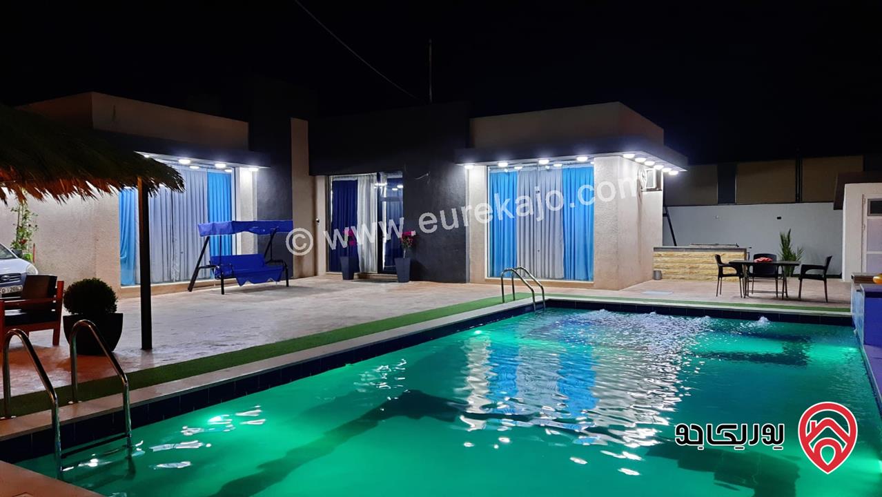 شاليه مساحة الأرض 527م والبناء 122م للبيع في البحر الميت منطقة الجوفة