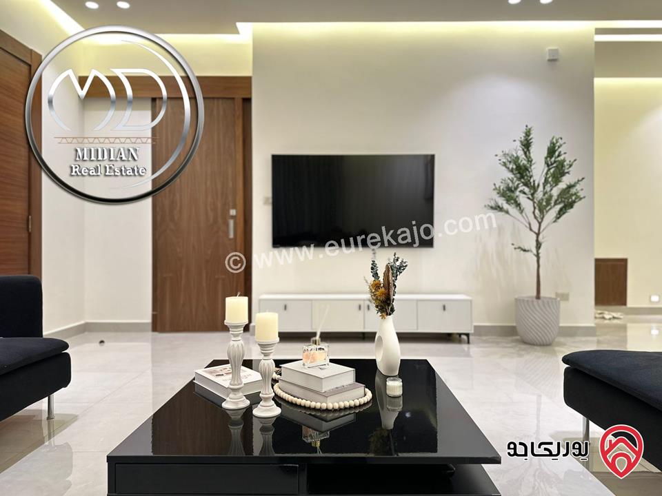 شقة مفروشة للايجار في عمان - خلدا مساحة 160م طابق ثاني تشطيبات و ديكورات فندقية فرش فاخر جداً اطلالة جميلة