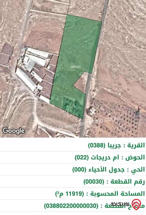 أرض مساحة 1 دونم و 187م للبيع في الزرقاء - جريبا