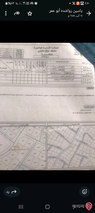 قطعة أرض مساحة 993م للبيع في عمان - مرج الحمام قرب دوار الدلة