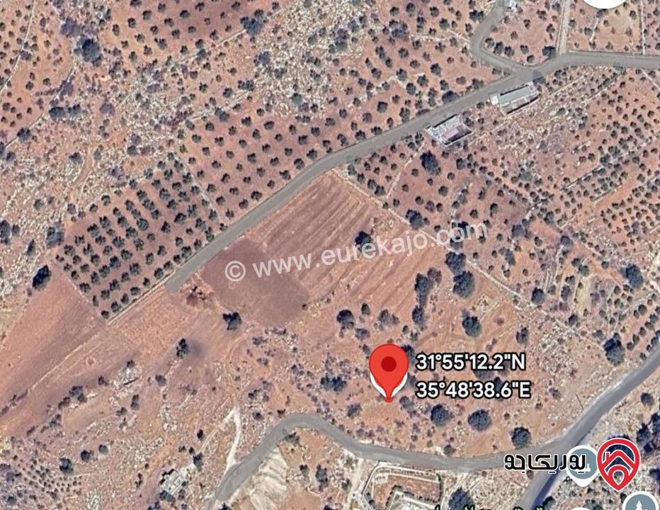 قطعة أرض مساحة 1 دونم و 800م للبيع من أراضي غرب عمان - البحاث 
