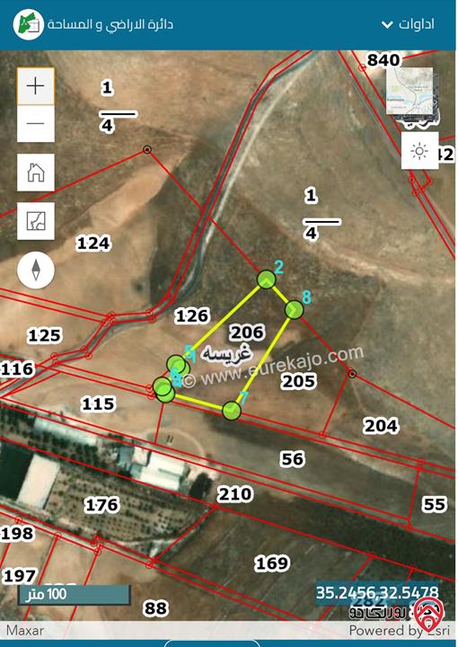 قطعة ارض مساحة 6 دونم للبيع في الزرقاء - غريسا 