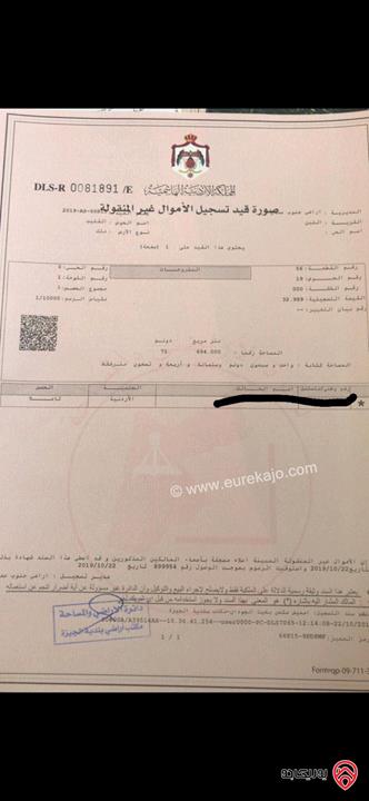 قطعة أرض مساحة 71 دونم للبيع في عمان - اللبن