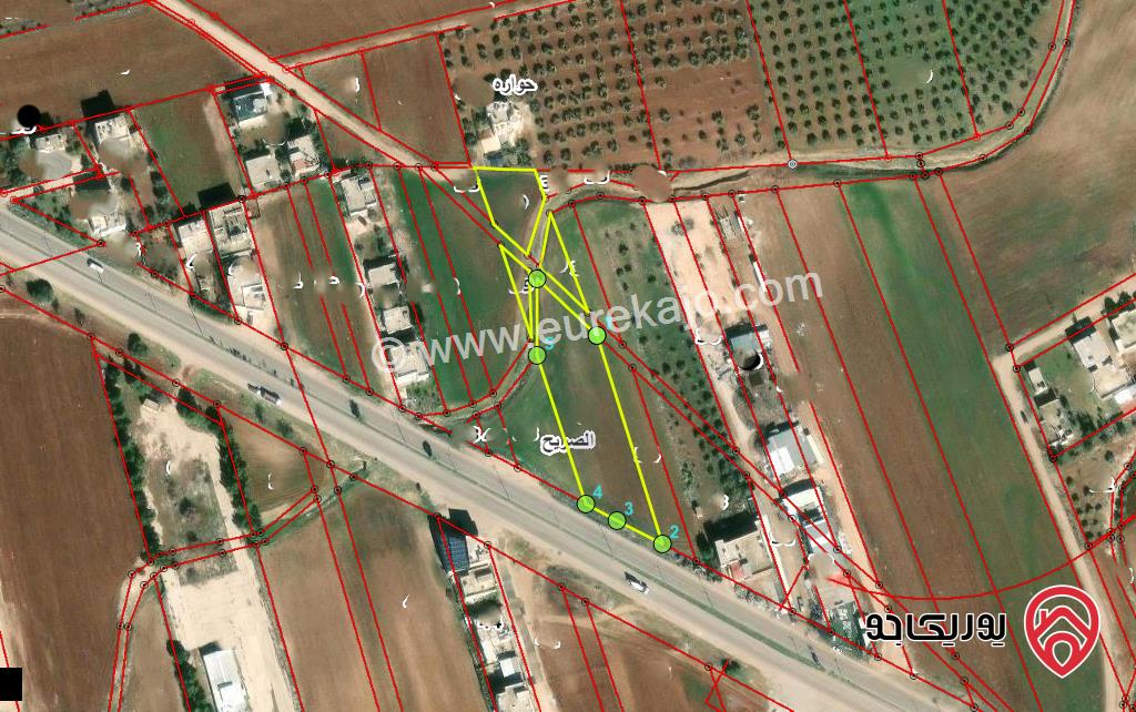قطعة ارض مساحة 3 دونم و 850م للبيع في اربد على طريق حوارة الرمثا مباشرة 