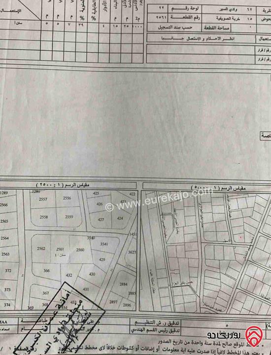 أرض مساحة 1 دونم و 265م للبيع في عمان - الصويفية