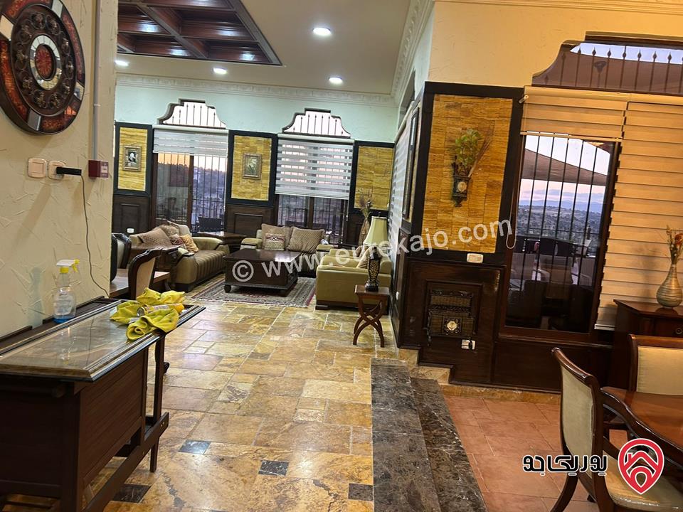 🌳✨ منتجع مفروش كامل فاخرة مجهز مساحة 9 دونم للبيع في السلط