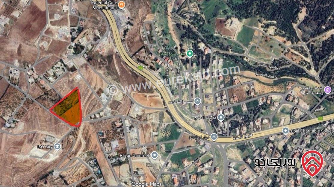 أراضي سكنية مكونة من 15 قطعة المساحات من 1000م - 1100م للبيع في السلط - السرو على اجمل تلال السرو بإطلالة رائعة على عمان والسلط