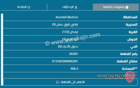 قطعتين أرض مساحة القطعة 500م للبيع في عمان - منطقة أحد البيضاء 