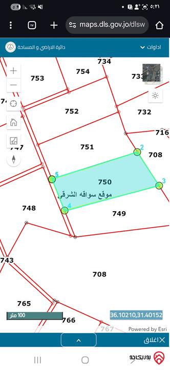أرض مساحة 10 دونم للبيع من أراضي جنوب عمان - موقع سواقه الشرقي