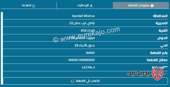 قطعة أرض مساحة دونم تنظيم مشترك للبيع في مرج الحمام