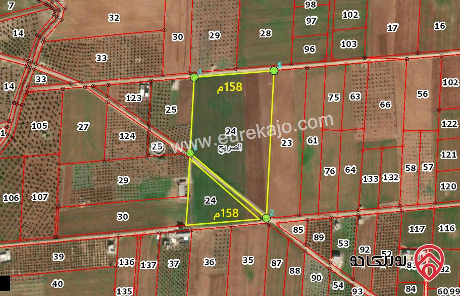 أرض مساحة 1000م مشترك للبيع في اربد من اراضي الصريح ضمن حوض المراريط الغربية 