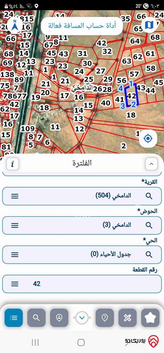 أرض مساحة 10 دونم للبيع من أراضي الكرك - الدامخي تبعد 350م عن شارع عمان العقبة