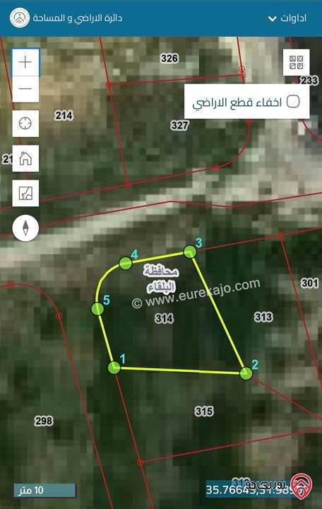 قطعة ارض مساحة 300م للبيع في ماحص مع اطلالة جميلة 