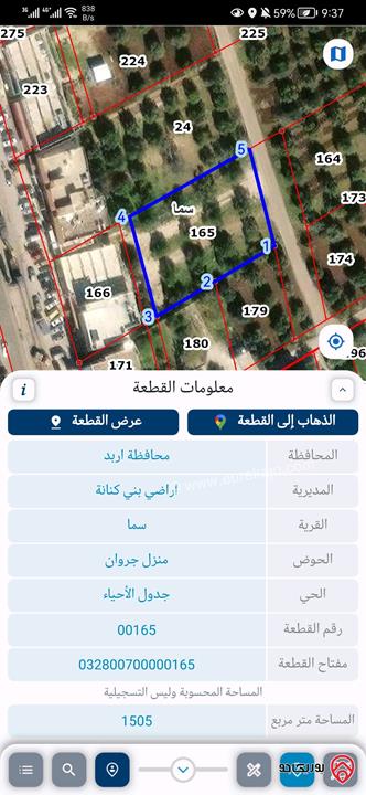 ارض مساحة 7 دونم للبيع في اربد لواء بني كنانة - سما الروسان