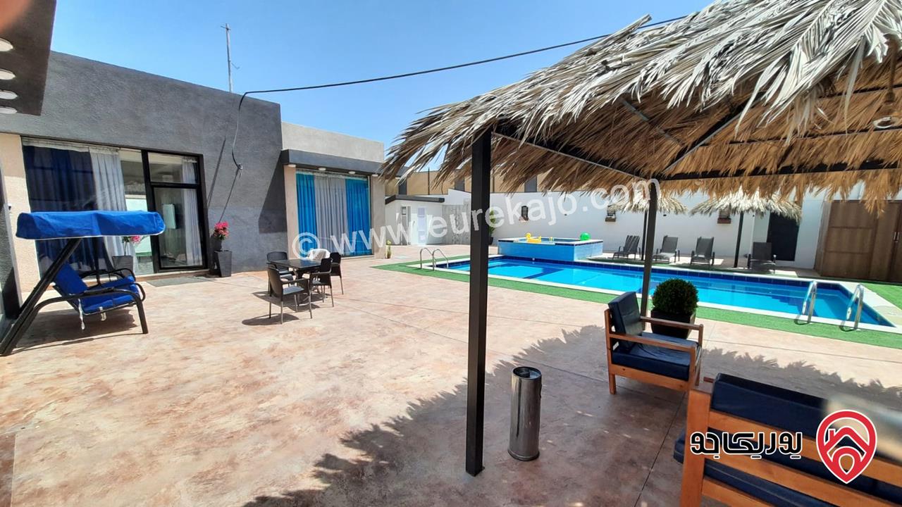 شاليه مساحة الأرض 527م والبناء 122م للبيع في البحر الميت منطقة الجوفة