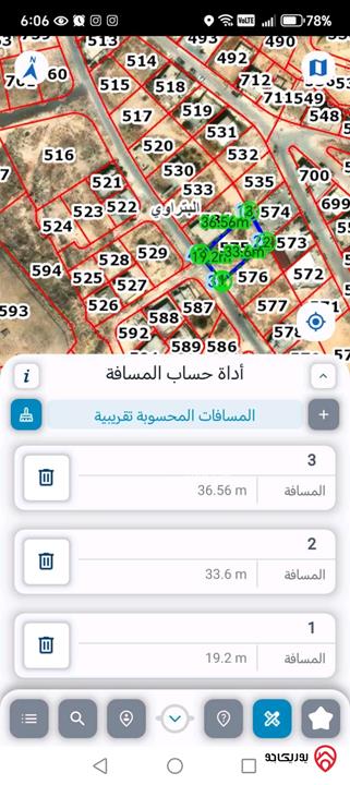 قطعة أرض مساحة 674م للبيع في الزرقاء - البتراوي الجنوبي فاجرة شبيب الكسارات