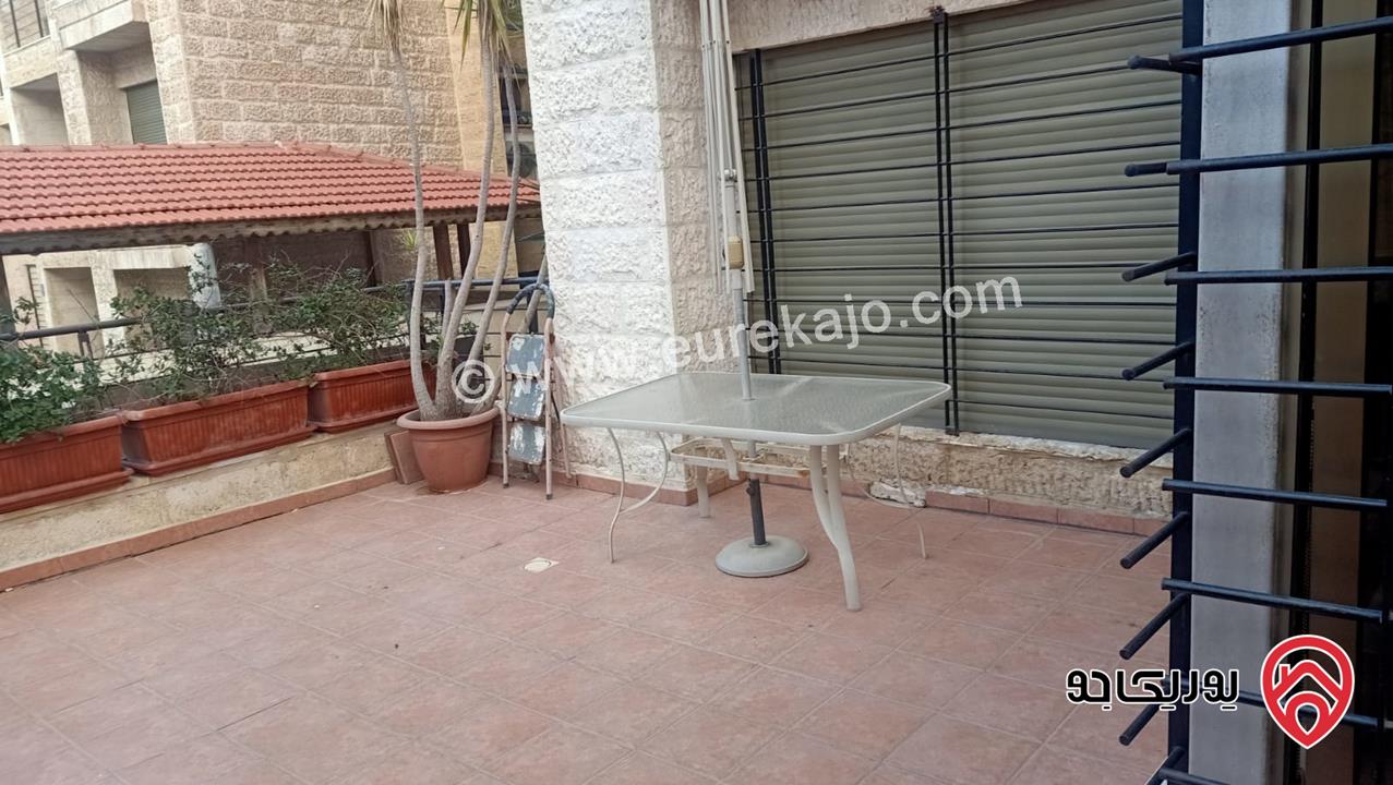 شقة مفروشة أرضية مساحة 130م داخلي و 40م خارجي للإيجار أو للبيع في عمان– الدوار الرابع