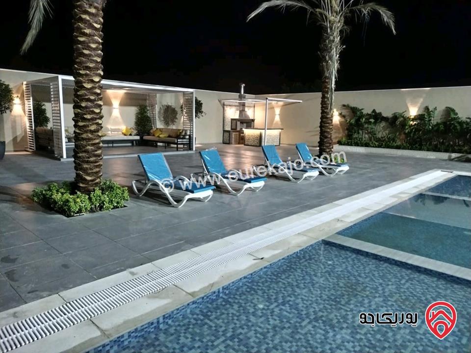 شاليه خيالي مساحة البناء 200م على أرض 1 دونم للبيع في البحر الميت - الرامة