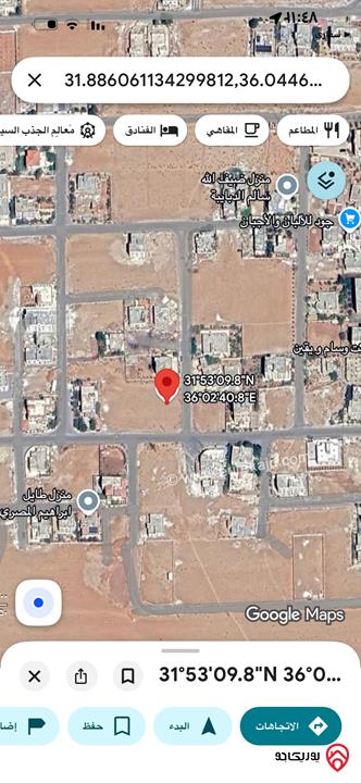قطعة ارض مساحة 868م للبيع في عمان - خشافية الدبايبة منطقة اللوزية