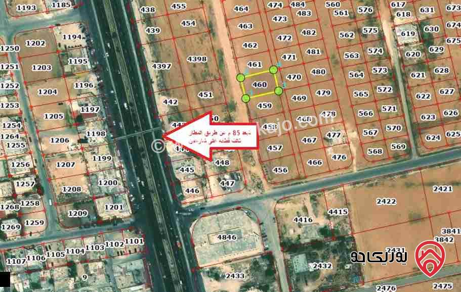 قطعة ارض مساحة 743م للبيع في عمان - الجيزة الحجرة ثالث قطعة من طريق المطار