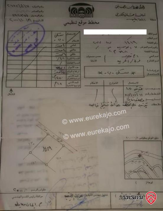 أرض مساحة 798م للبيع من أراضي جنوب عمان - المقابلين من المالك