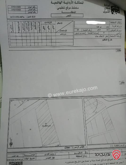 قطعة أرض مساحة 400م مشتركة للبيع في صالحية العابد