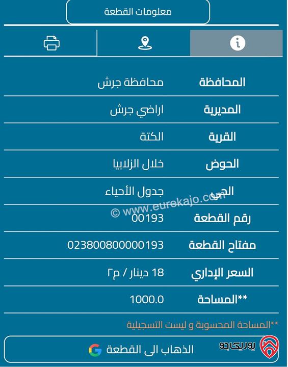 قطعة ارض مساحة 1 دونم للبيع في جرش - الكتة - حوض خلال الزلابيا 8