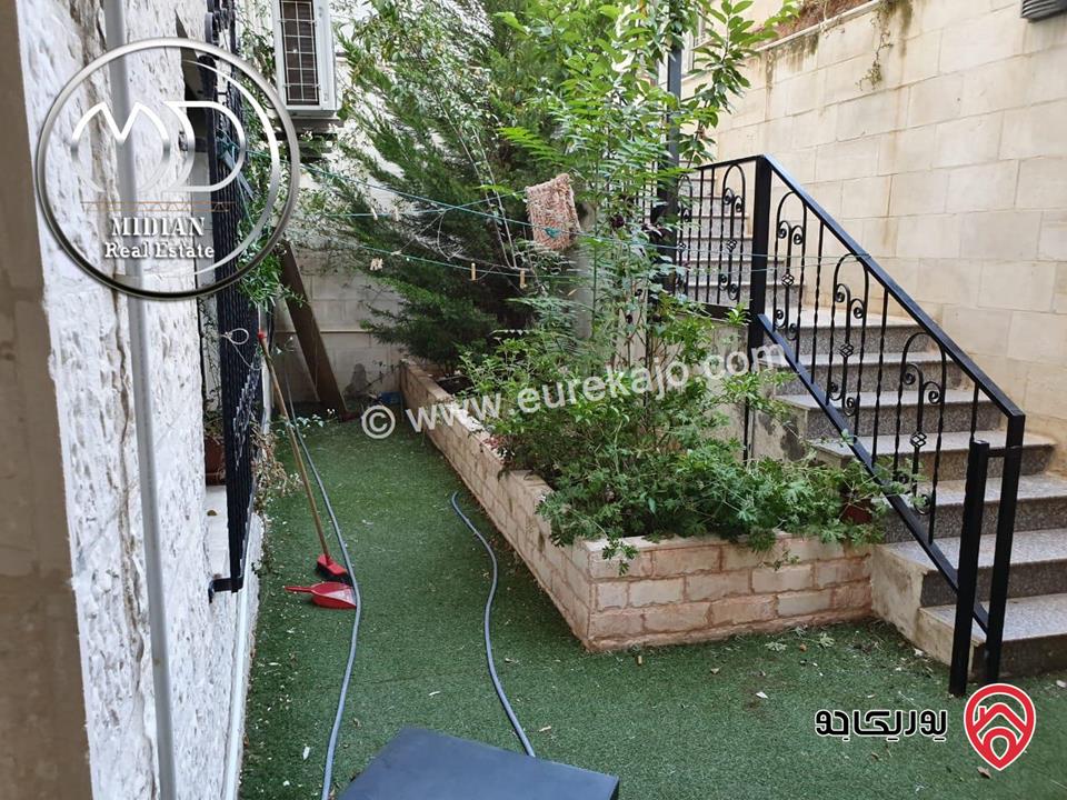 شقة دوبلكس ارضية مفروشة للايجار في عمان - الشميساني مساحة 350م 5 نوم مع ترس و حديقة 150م سوبر ديلوكس