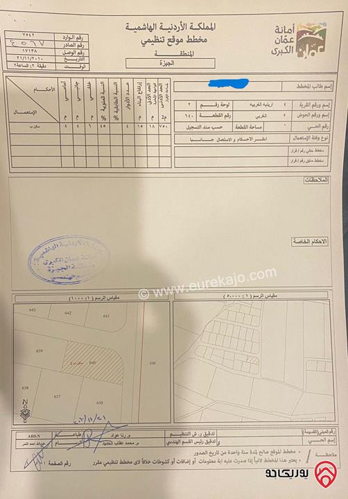 ارض مساحة 677م للبيع في عمان - ارينبة الغربية حوض الغربي من اراضي جنوب عمان سكن ب