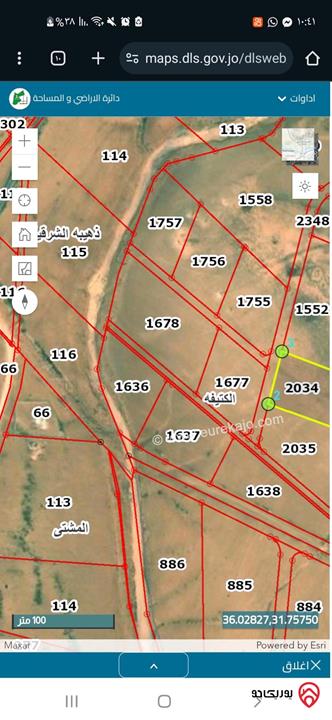 قطعة أرض مساحة 2 دونم مشترك للبيع من اراضي الموقر - الكتيفه 