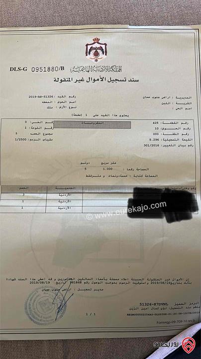 ارض مساحة 1000 متر من اراضي جنوب عمان حوض المحطة بالقرب من جامعة الشرق الاوسط مطلة على شارع المية قريبة من مشروع الشهد غير مفروز ستدخل التنظيم قريبا 