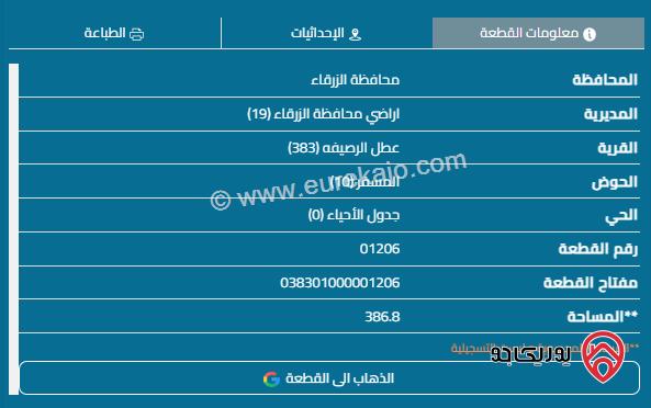 قطعتين أرض مساحة القطعة 390م للبيع بسعر 20 ألف للقطعة في عمان - ماركا