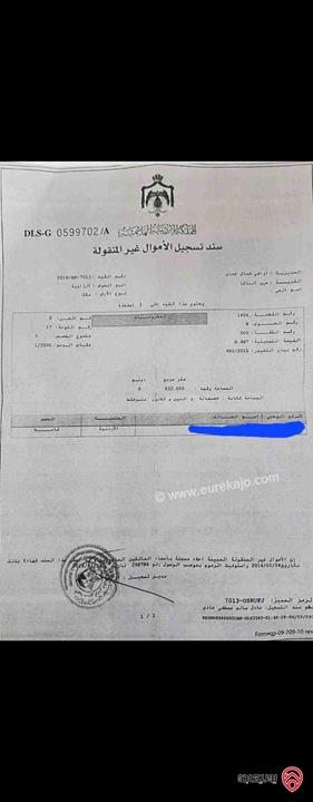ارض سكنية مساحة 532 م للبيع في عمان - عين الباشا حوض الزاوية