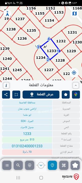 ارض مميزة مرتفعة مساحة 500م للبيع في عمان – حي عدن 