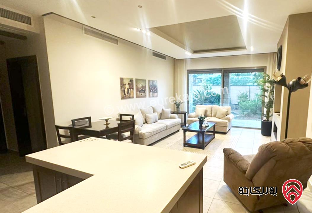 شقة ارضية مفروشة مساحة 90م مع حديقة 50م للإيجار في عمان - عبدون