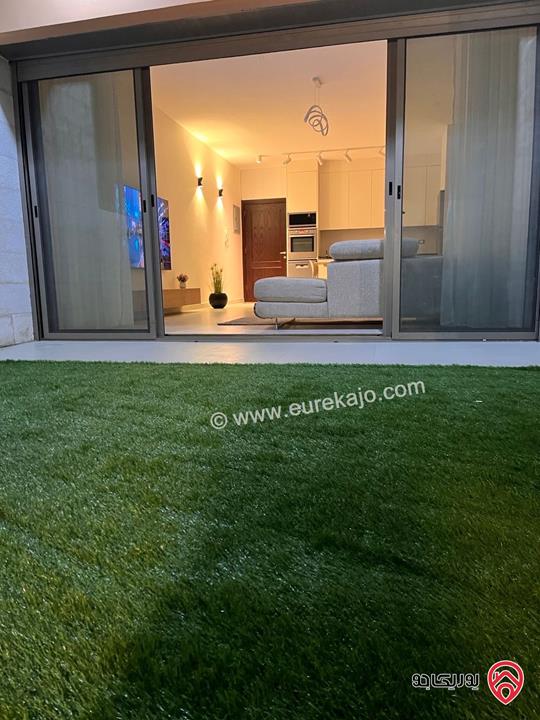 شقة ارضية مساحة 90م داخلي و 60م خارجي للايجار مفروشة في عمان - عبدون