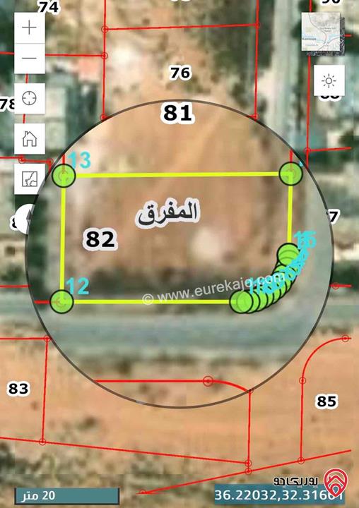 قطعة أرض مساحة 458م للبيع في المفرق - الضاحيه 