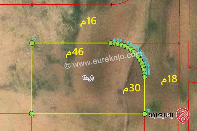 ارض 1338م للبيع في اربد - من ارضي الرمثا ضمن حوض سويدان الجنوبي 
