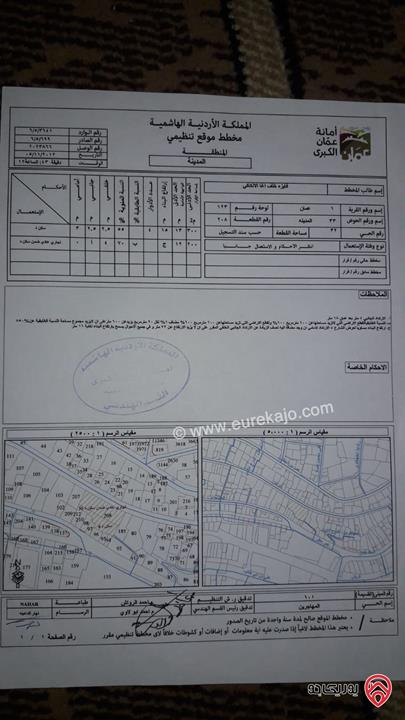 أرض مساحة 1568م للبيع في عمان - المهاجرين