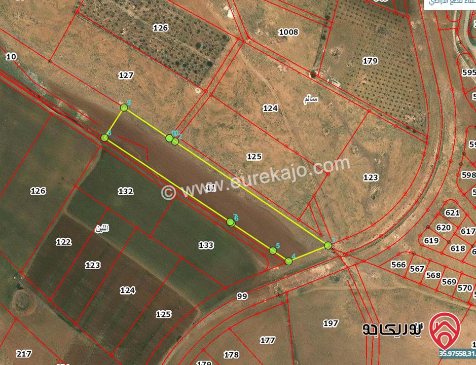 قطعة ارض مساحة 10 دونم للبيع في عمان - اللبن من المالك مباشرة