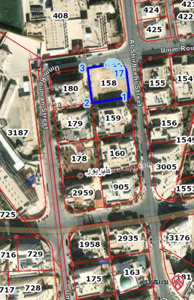 قطعة أرض على شارعين مساحة 973م للبيع في عمان - طبربور	