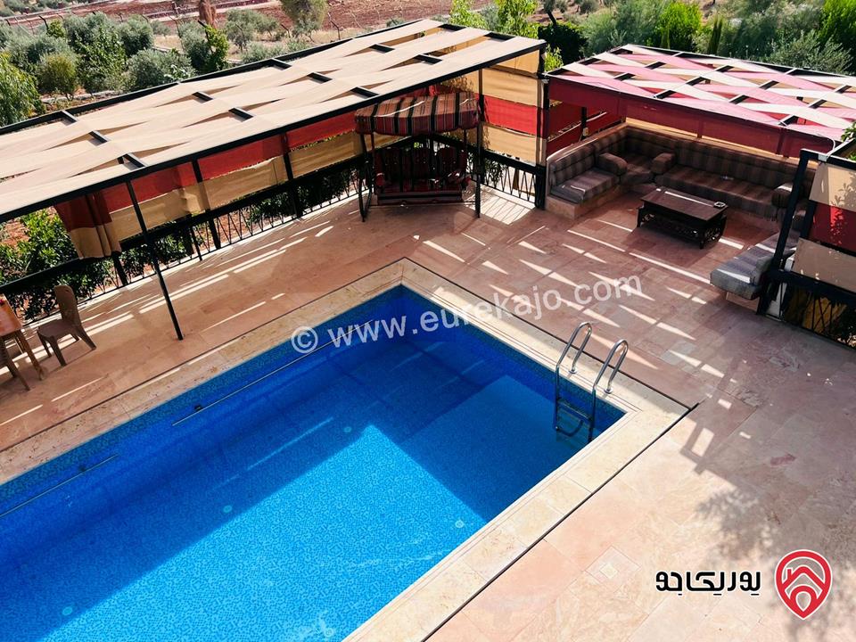 مزرعة مساحة الأرض 4 دونم مع شاليه فاخر 270م للبيع في عمان - منطقة جرش