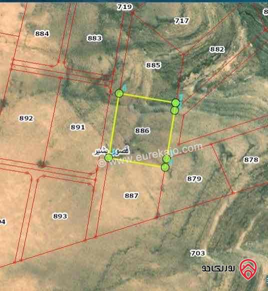 قطعة ارض مساحة 3880م للبيع في الكرك - منطقة قصور بشير