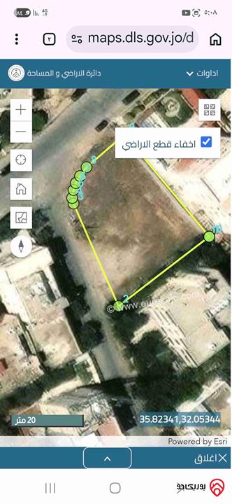 قطعة أرض مساحة 969م للبيع في عمان - عين الباشا على شارعين 
