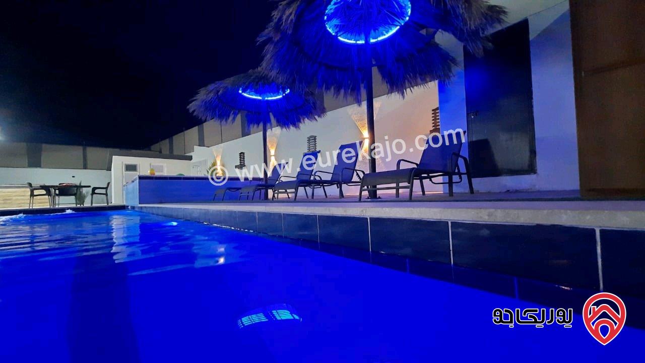 شاليه مساحة الأرض 527م والبناء 122م للبيع في منطقة الجوفة بالغور