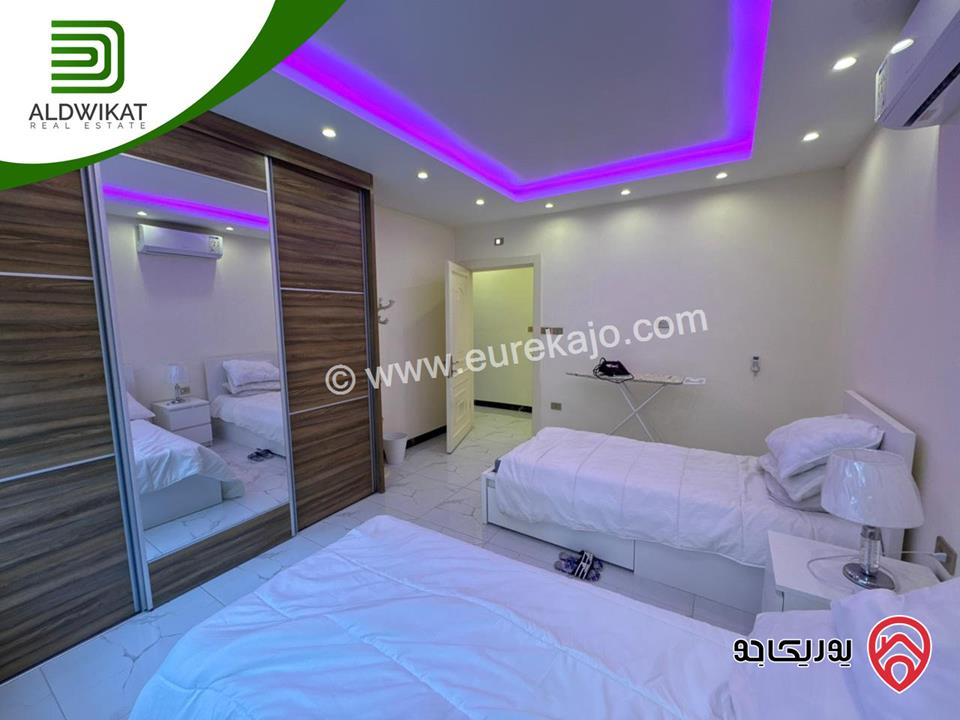 شقة شبه ارضي مفروشه للايجار في عمان - عبدون مساحة داخليه 186م والحديقة 100م موقع مميز تصلح للسفارات والهيئات الدبلوماسية