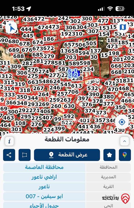 أرض مساحة 980م للبيع في عمان - ناعور- ابو سيفين 